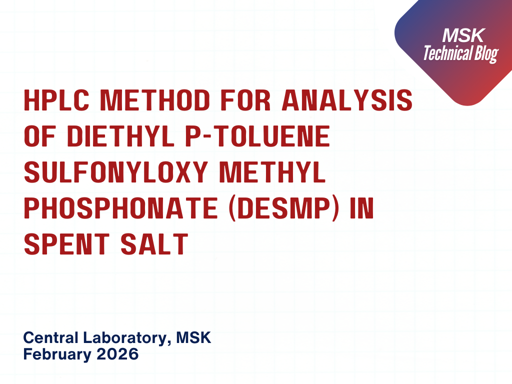HPLC Method for Analysis of Diethyl p-Toluene Sulfonyloxy Methyl Phosphonate (DESMP) in Spent Salt